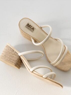 MIA Inara Espadrille Slide New Limited Edition Bone Strappy Sandal size 6.5